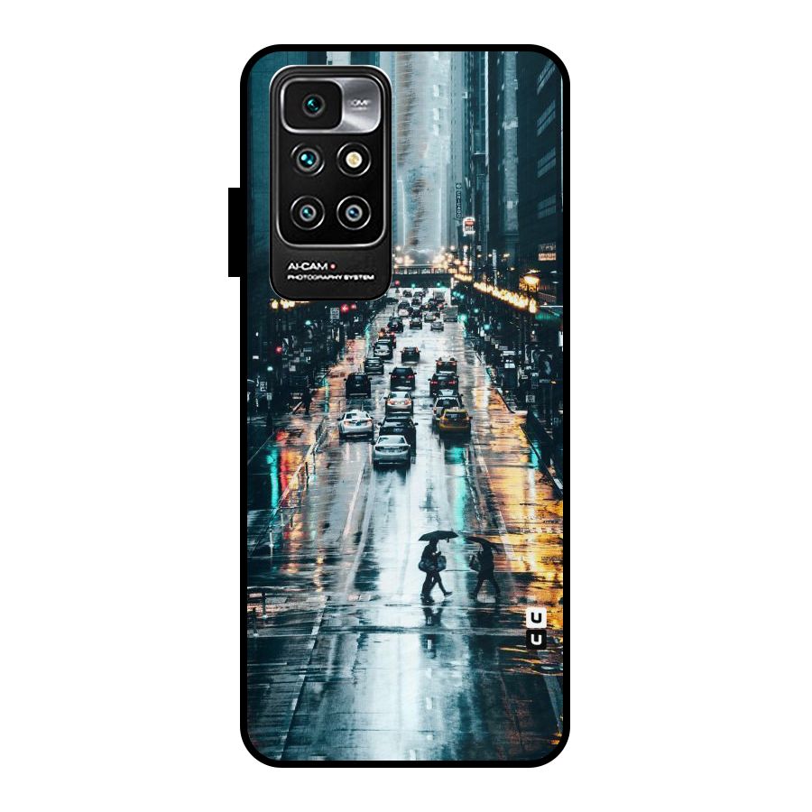 NY Streets Rainy Metal Back Case for Redmi 10 Prime