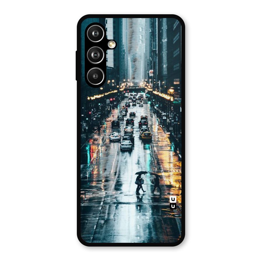 NY Streets Rainy Metal Back Case for Samsung Galaxy M54