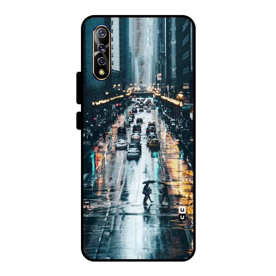 NY Streets Rainy Metal Back Case for Vivo S1