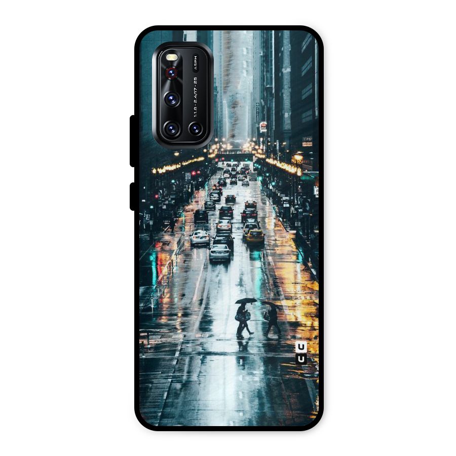 NY Streets Rainy Metal Back Case for Vivo V19