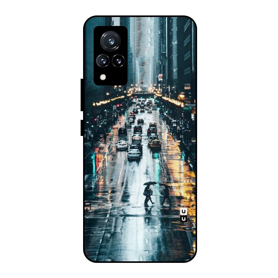 NY Streets Rainy Metal Back Case for Vivo V21 5G