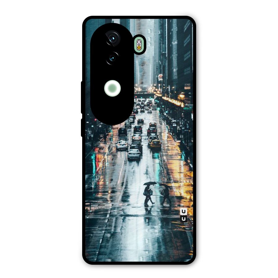 NY Streets Rainy Metal Back Case for Vivo V40e