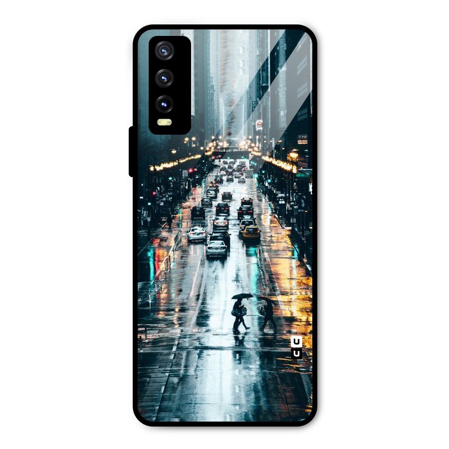 NY Streets Rainy Metal Back Case for Vivo Y20