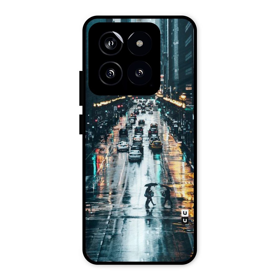 NY Streets Rainy Metal Back Case for Xiaomi 14