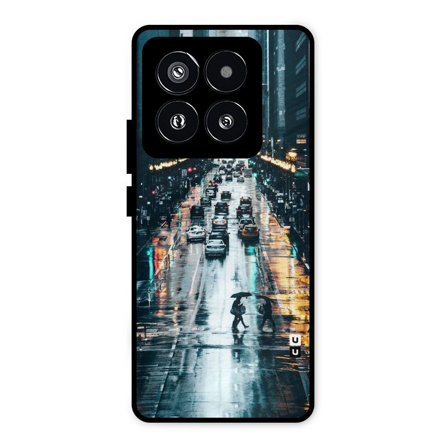 NY Streets Rainy Metal Back Case for Xiaomi 14 Pro