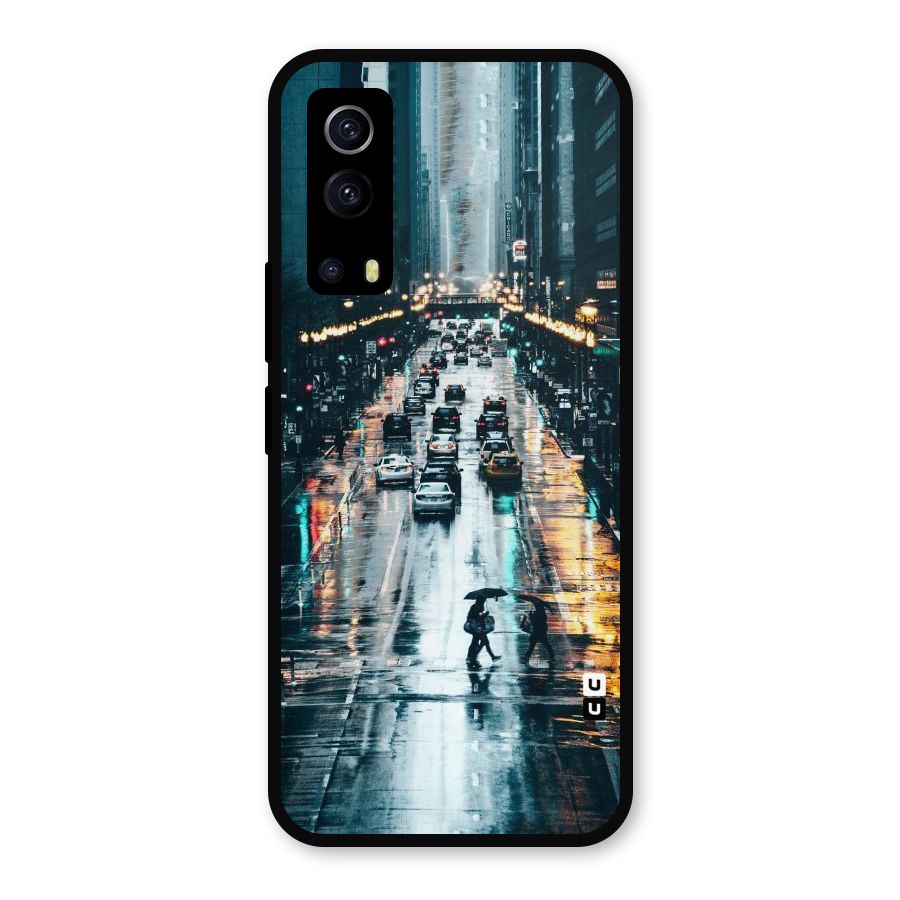 NY Streets Rainy Metal Back Case for iQOO Z3