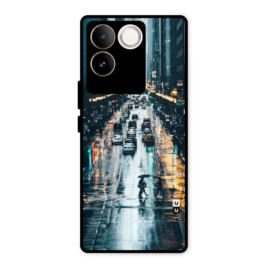 NY Streets Rainy Metal Back Case for iQOO Z7 Pro