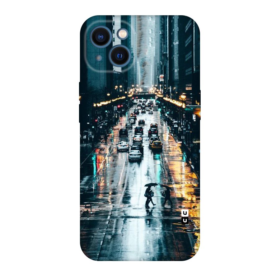 NY Streets Rainy Original Polycarbonate Back Case for iPhone 13