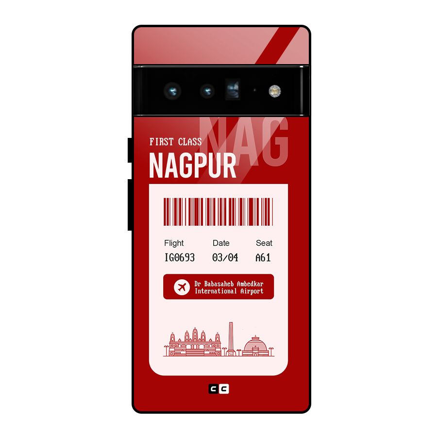 Nagpur Boarding Pass Glass Back Case for Google Pixel 6 Pro