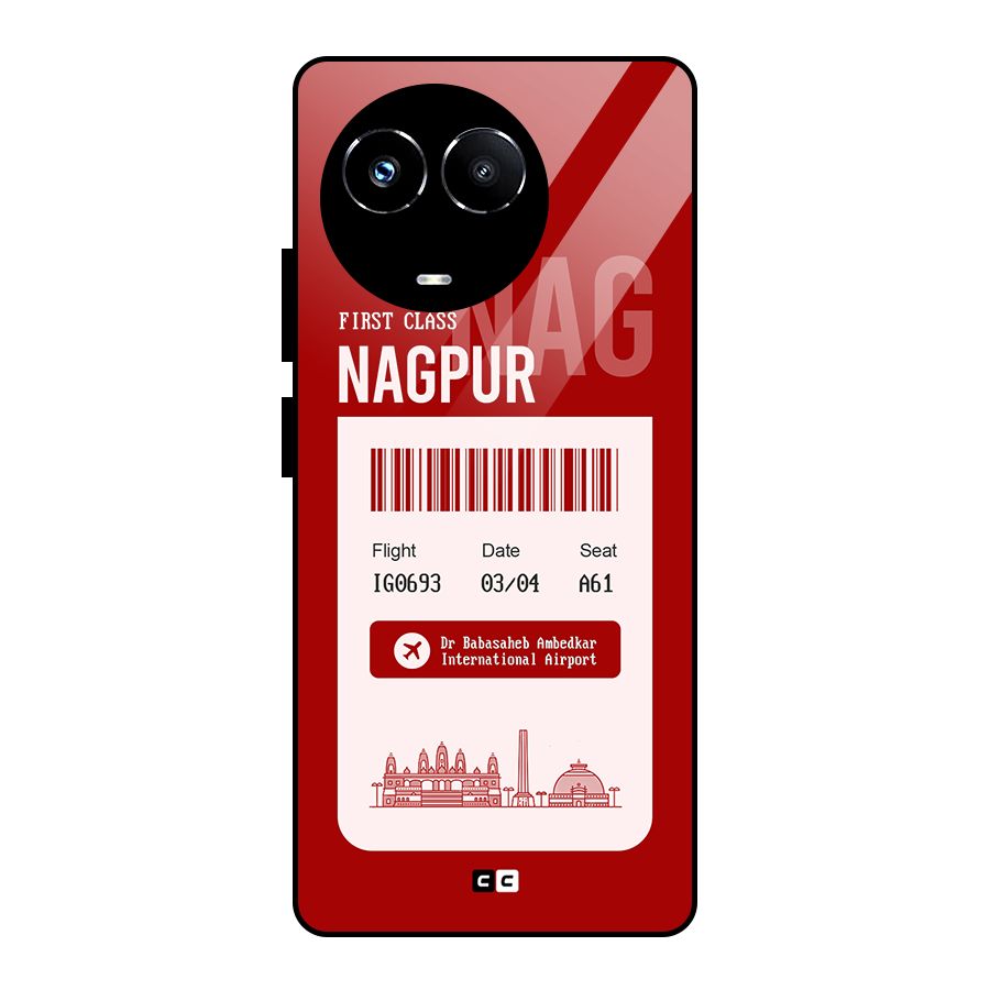 Nagpur Boarding Pass Glass Back Case for Realme 11X