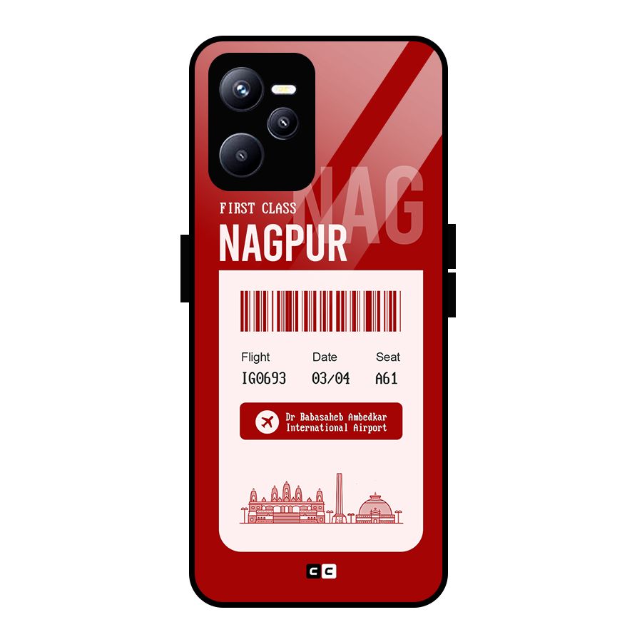 Nagpur Boarding Pass Glass Back Case for Realme C35