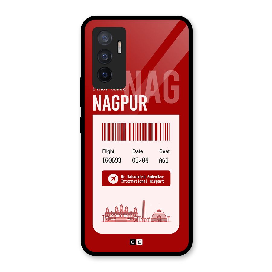 Nagpur Boarding Pass Glass Back Case for Vivo V23e