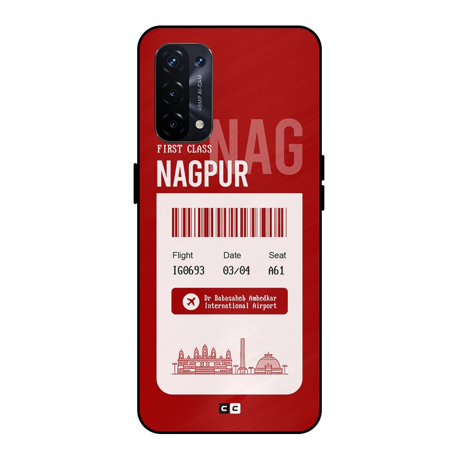 Nagpur Boarding Pass Metal Back Case for Oppo A74 5G