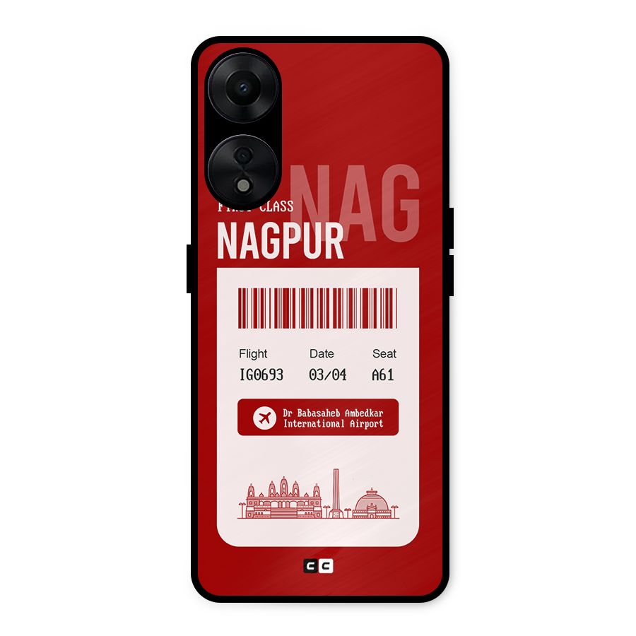 Nagpur Boarding Pass Metal Back Case for Oppo A78 5G