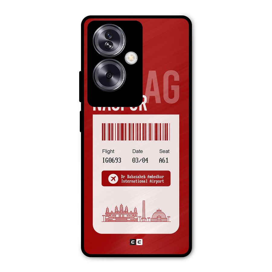 Nagpur Boarding Pass Metal Back Case for Oppo A79 5G