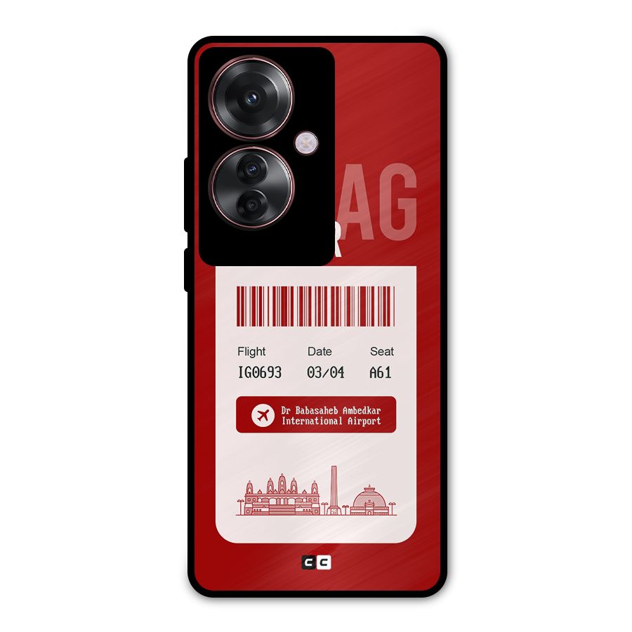 Nagpur Boarding Pass Metal Back Case for Oppo F25 Pro
