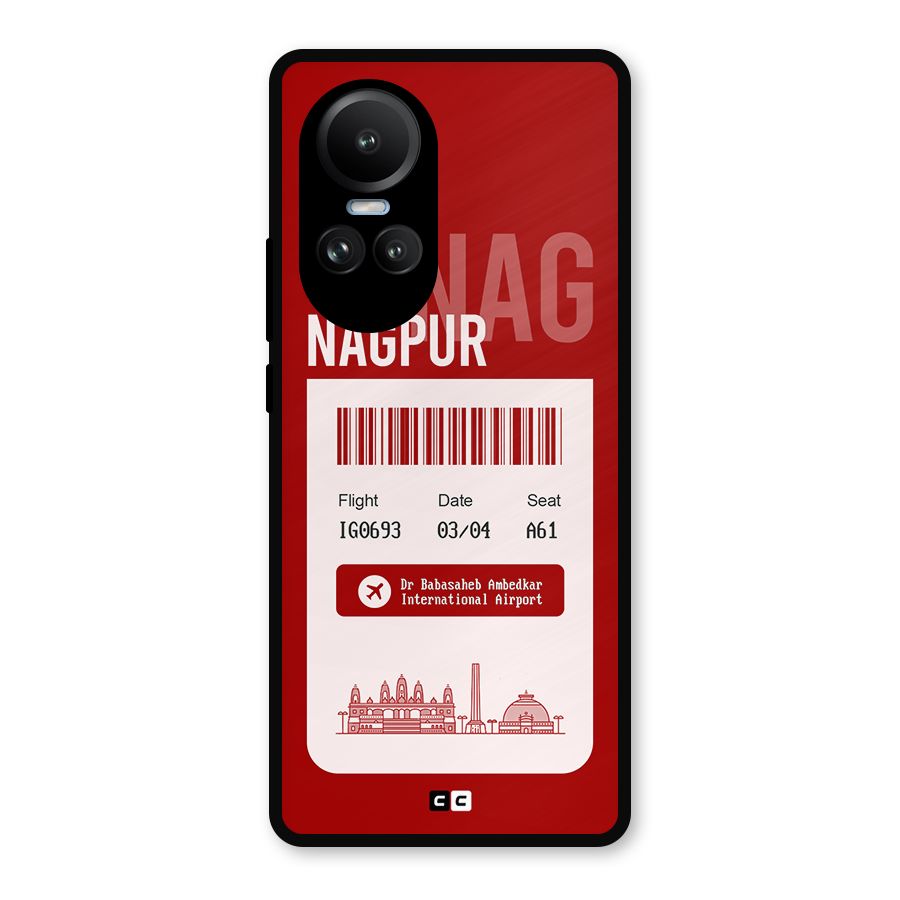 Nagpur Boarding Pass Metal Back Case for Oppo Reno10 Pro