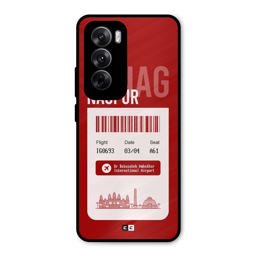 Nagpur Boarding Pass Metal Back Case for Oppo Reno12