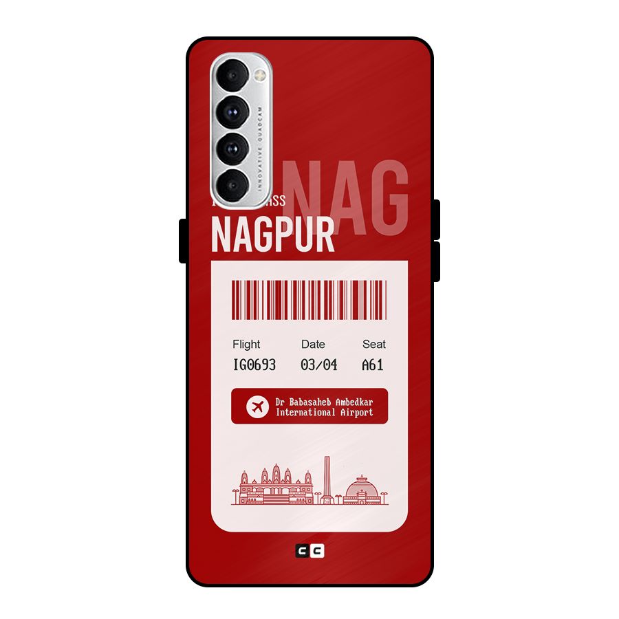 Nagpur Boarding Pass Metal Back Case for Oppo Reno4 Pro