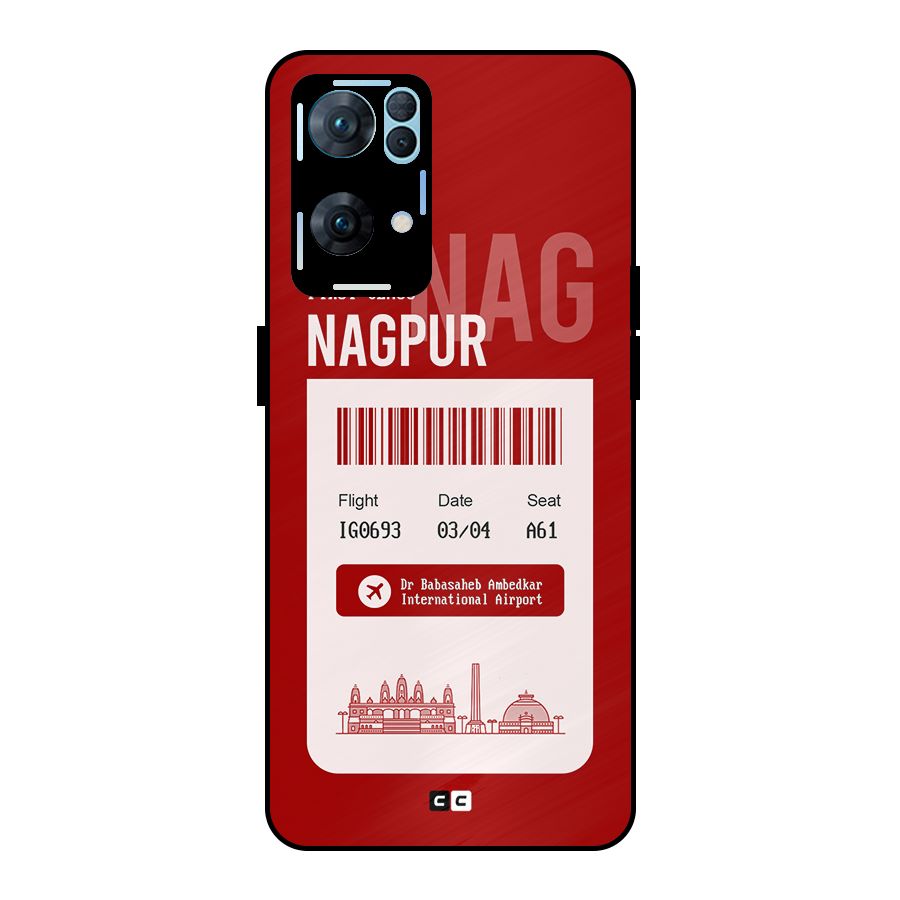 Nagpur Boarding Pass Metal Back Case for Oppo Reno7 Pro 5G