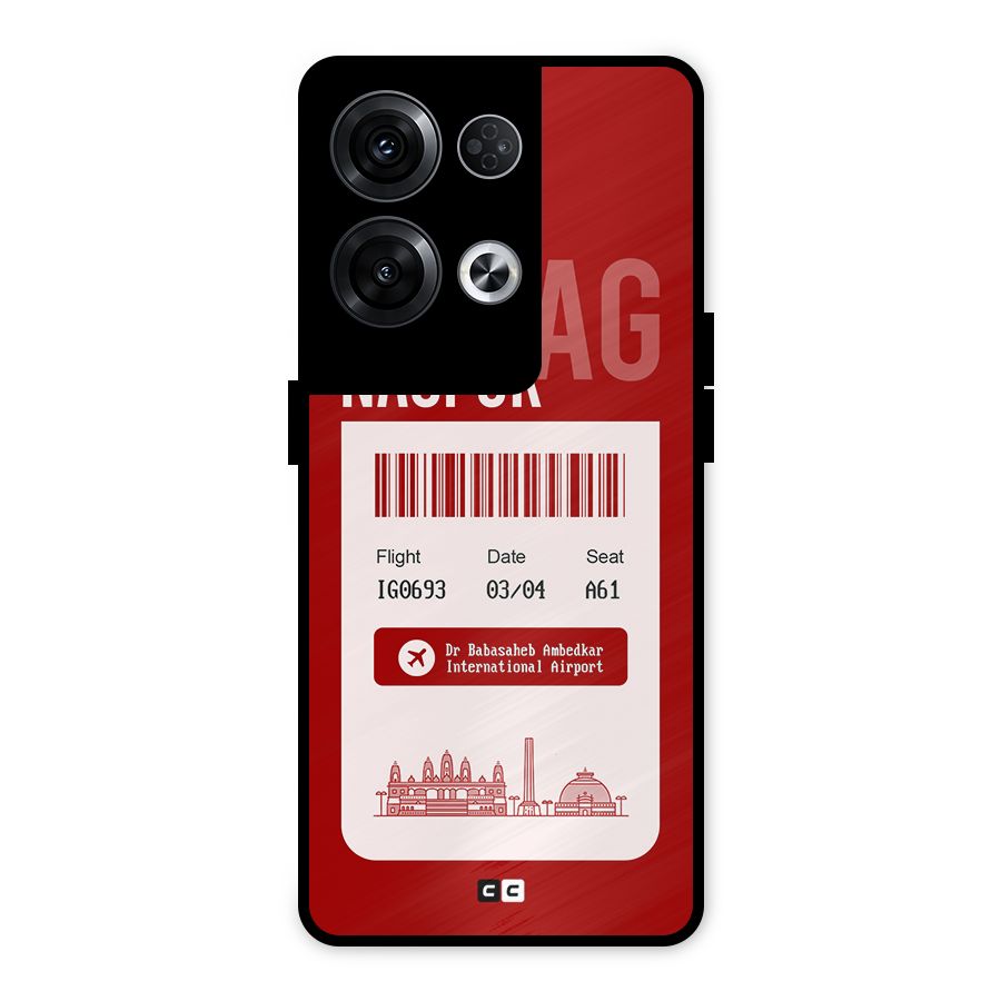 Nagpur Boarding Pass Metal Back Case for Oppo Reno8 Pro 5G
