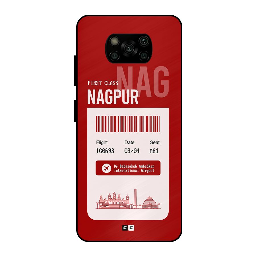 Nagpur Boarding Pass Metal Back Case for Poco X3