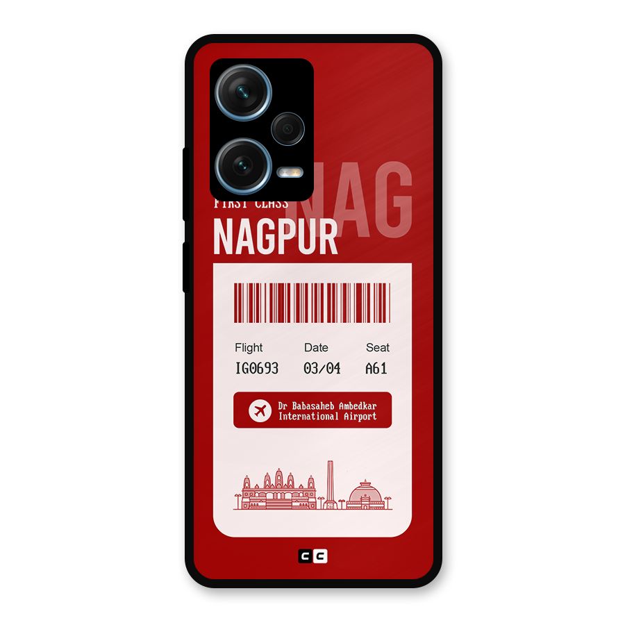 Nagpur Boarding Pass Metal Back Case for Redmi Note 12 Pro Plus 5G