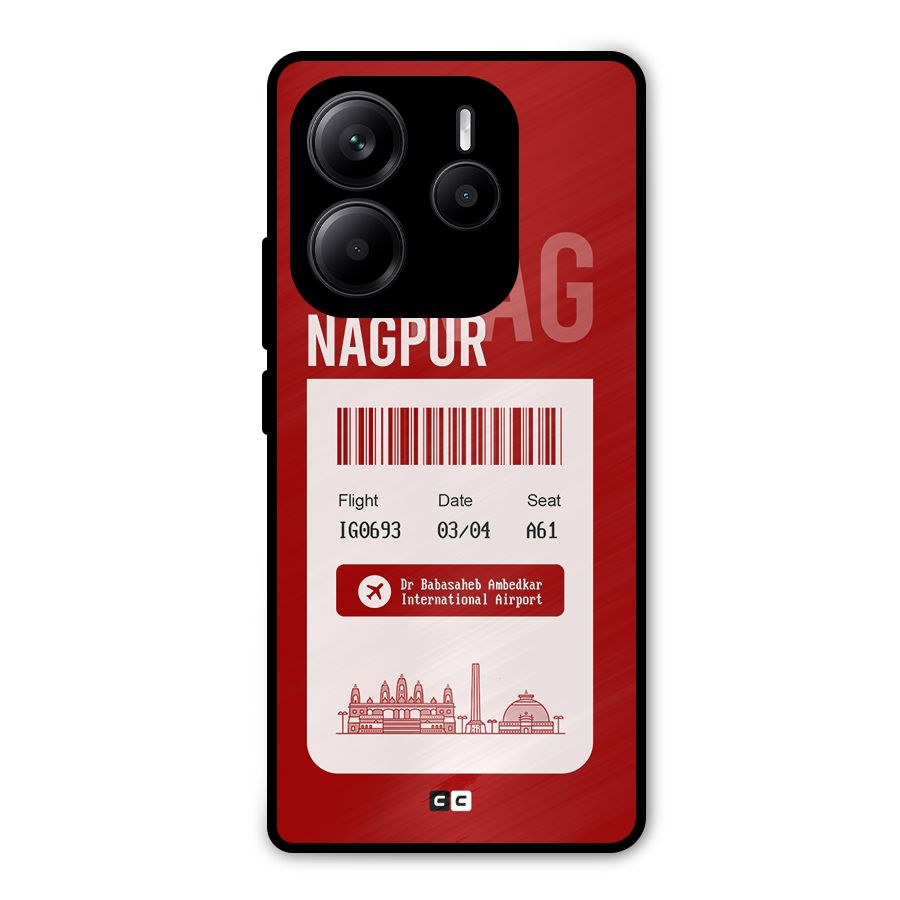 Nagpur Boarding Pass Metal Back Case for Redmi Note 14 5G