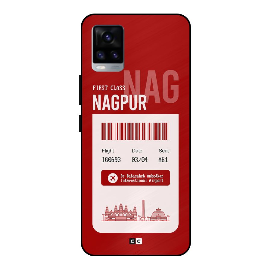 Nagpur Boarding Pass Metal Back Case for Vivo V20 2021