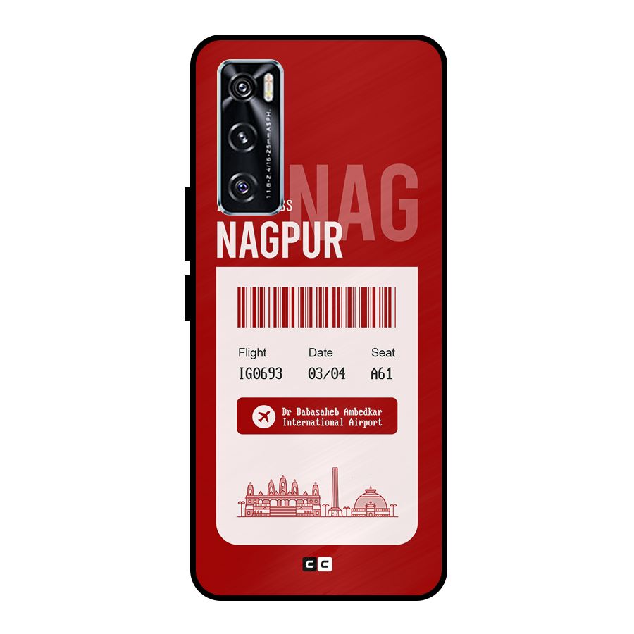Nagpur Boarding Pass Metal Back Case for Vivo V20 SE