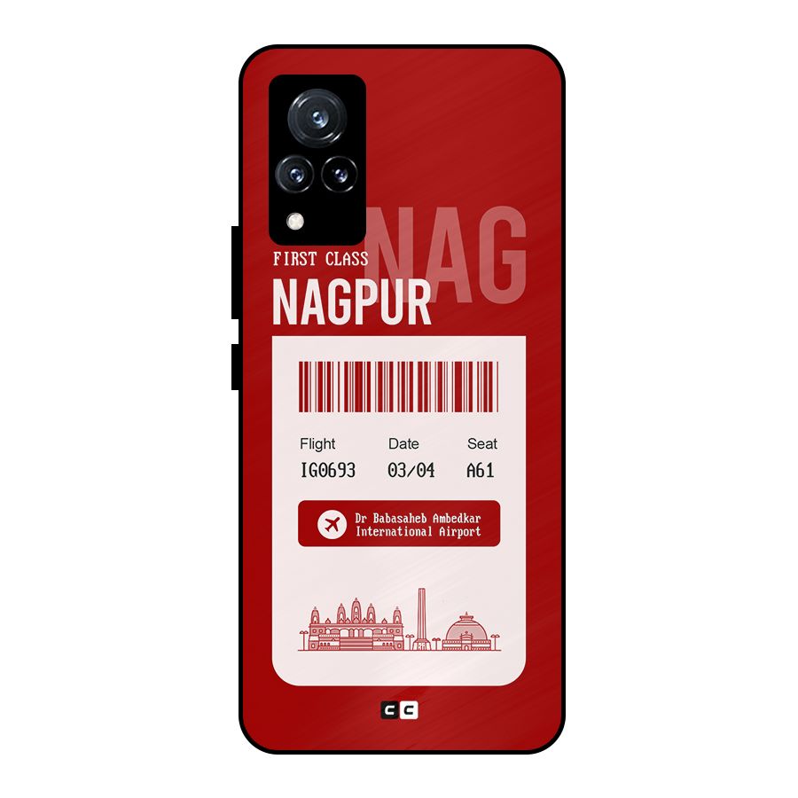 Nagpur Boarding Pass Metal Back Case for Vivo V21 5G