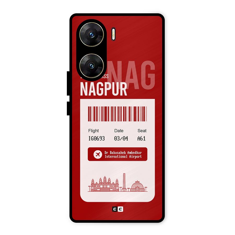 Nagpur Boarding Pass Metal Back Case for Vivo V29e