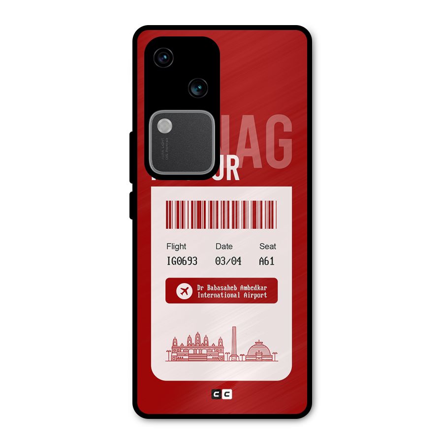 Nagpur Boarding Pass Metal Back Case for Vivo V30 Pro