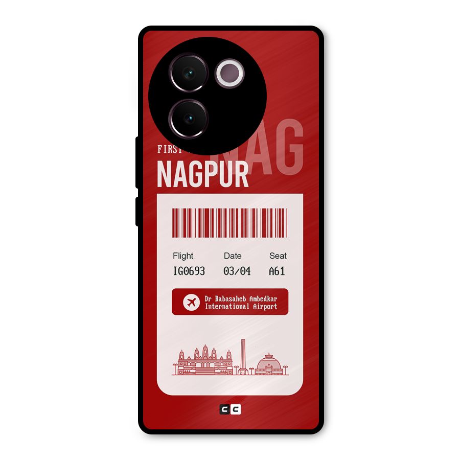 Nagpur Boarding Pass Metal Back Case for Vivo V30e