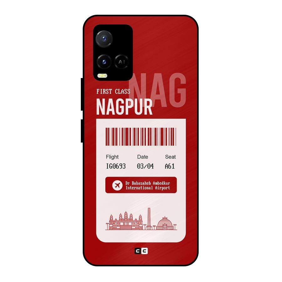 Nagpur Boarding Pass Metal Back Case for Vivo Y21T