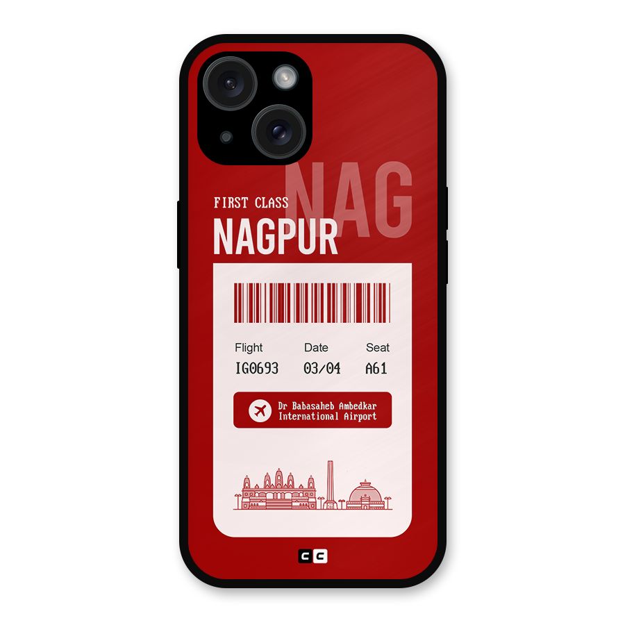 Nagpur Boarding Pass Metal Back Case for iPhone 15