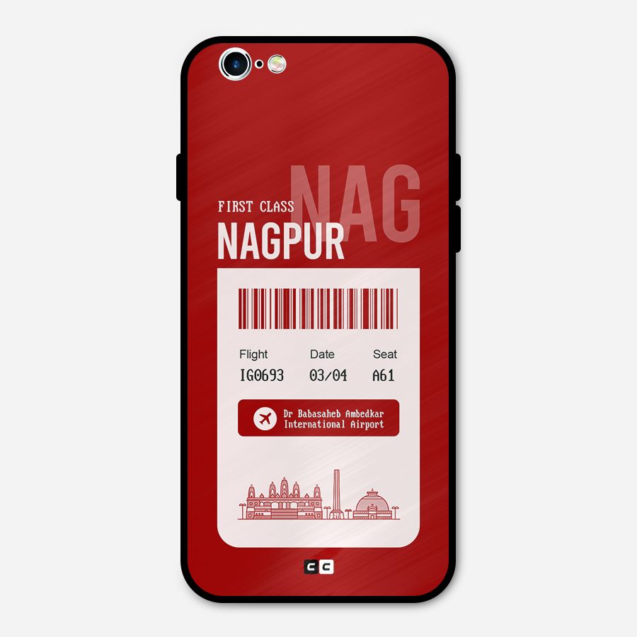 Nagpur Boarding Pass Metal Back Case for iPhone 6 6s