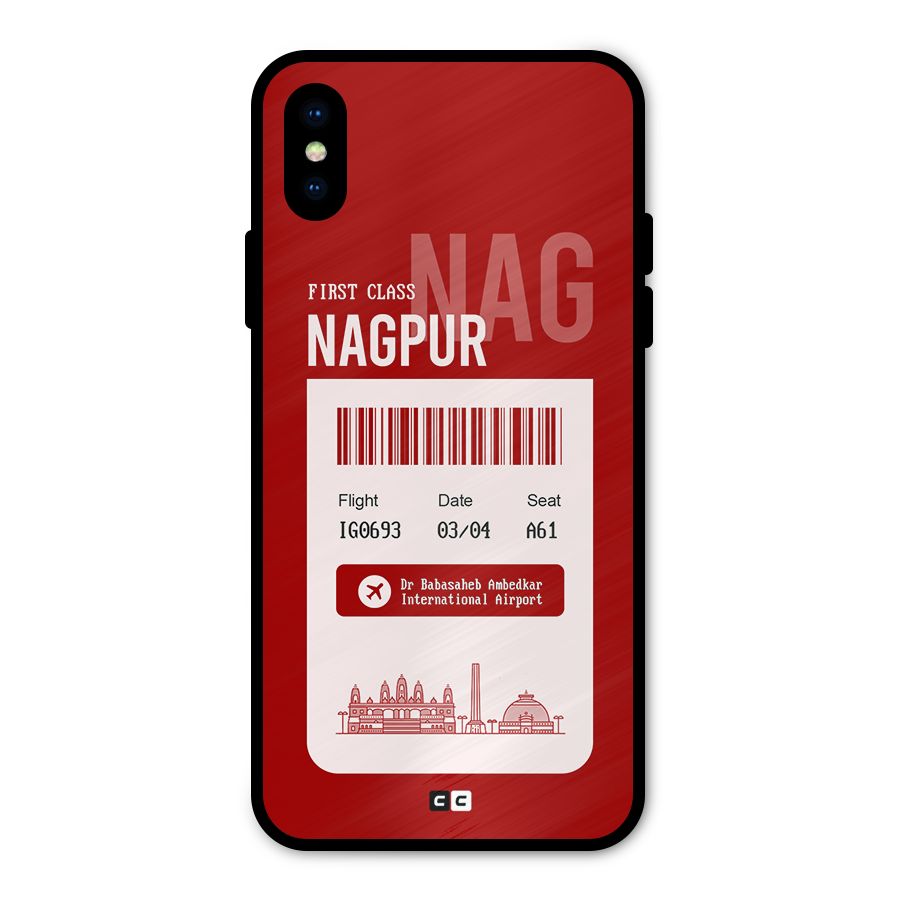 Nagpur Boarding Pass Metal Back Case for iPhone X