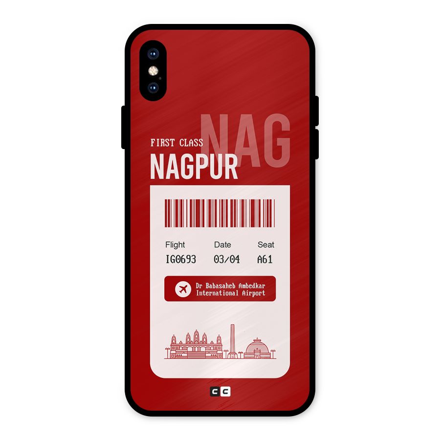 Nagpur Boarding Pass Metal Back Case for iPhone XS Max