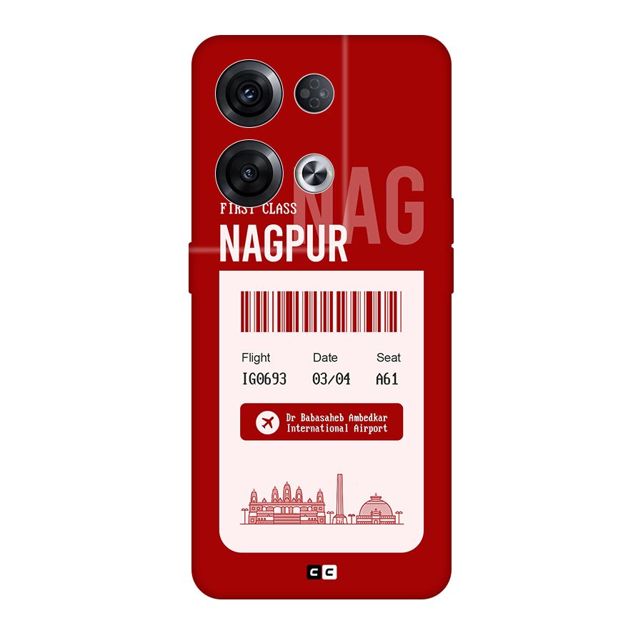 Nagpur Boarding Pass Original Polycarbonate Back Case for Oppo Reno8 Pro 5G