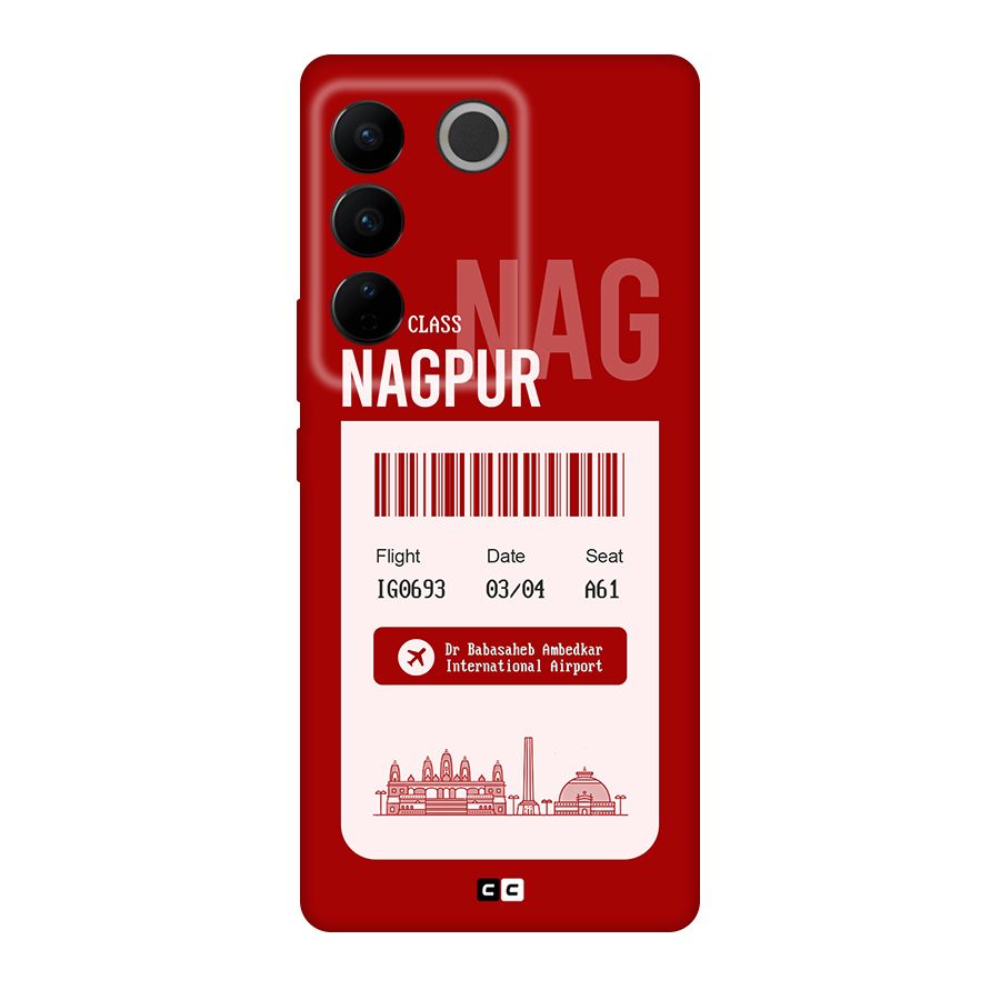 Nagpur Boarding Pass Original Polycarbonate Back Case for Vivo V27