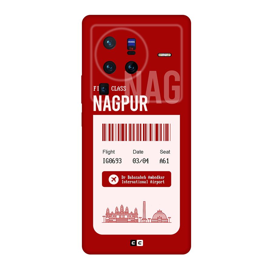 Nagpur Boarding Pass Original Polycarbonate Back Case for Vivo X80