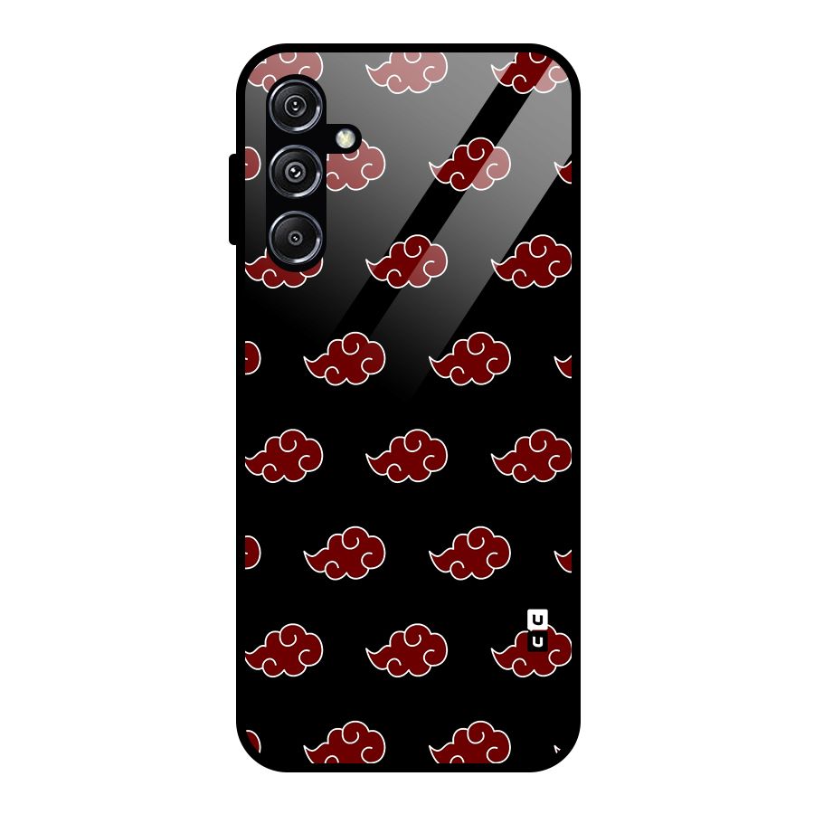 Naruto Akatsuki Pattern Glass Back Case for Galaxy M34 5G