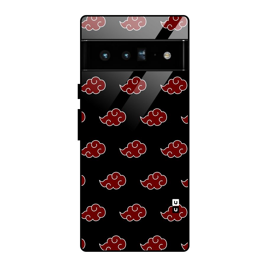 Naruto Akatsuki Pattern Glass Back Case for Google Pixel 6 Pro