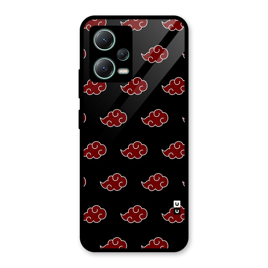 Naruto Akatsuki Pattern Glass Back Case for Poco X5