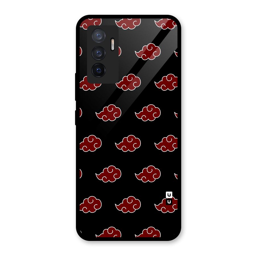 Naruto Akatsuki Pattern Glass Back Case for Vivo V23e