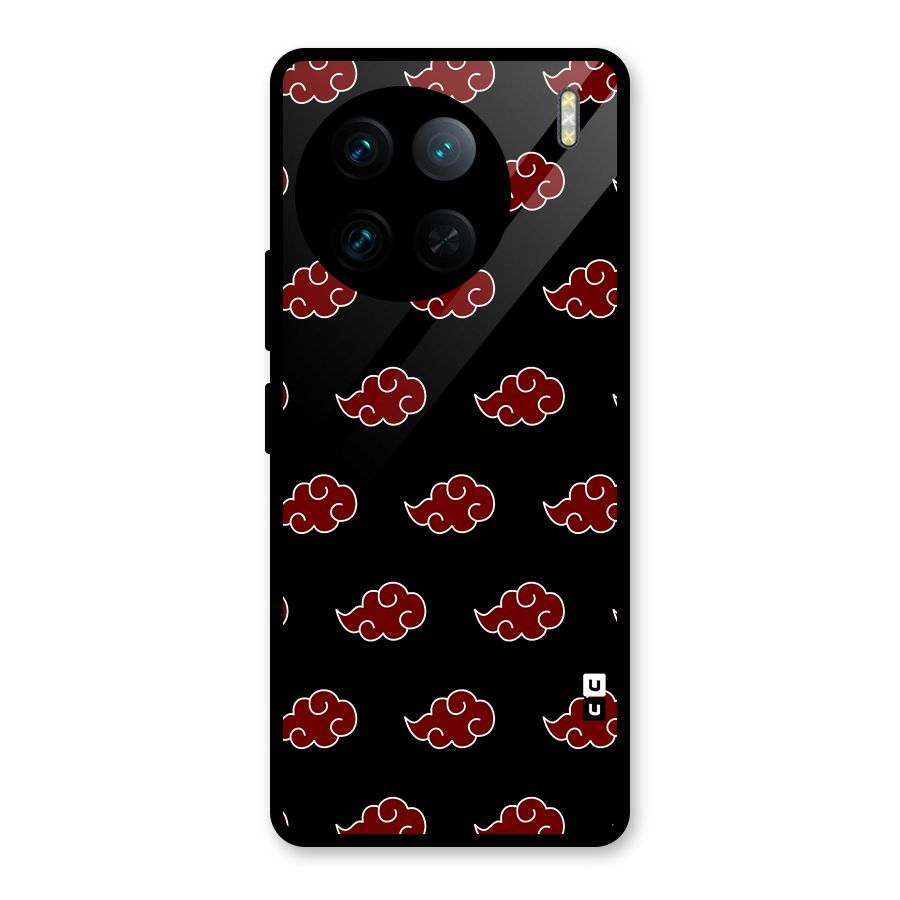 Naruto Akatsuki Pattern Glass Back Case for Vivo X90 Pro