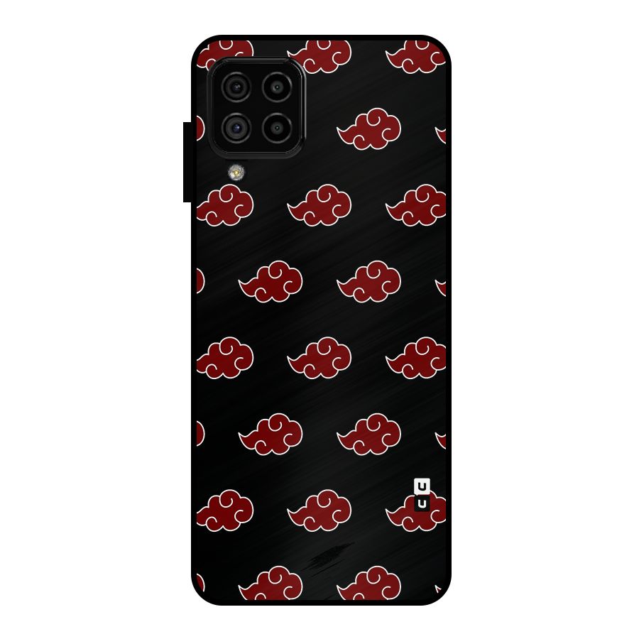 Naruto Akatsuki Pattern Metal Back Case for Galaxy A22 4G