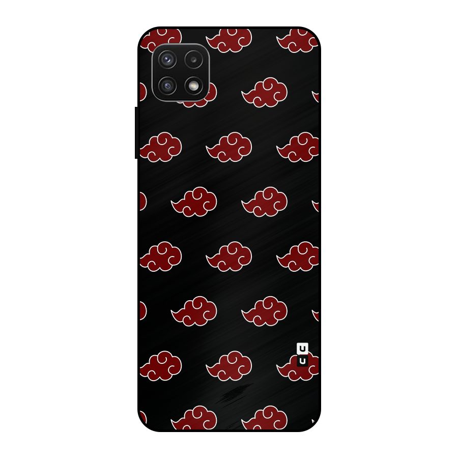 Naruto Akatsuki Pattern Metal Back Case for Galaxy A22 5G