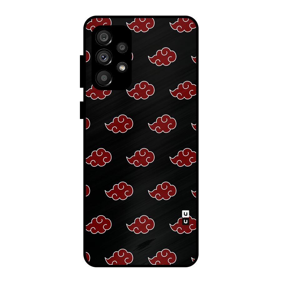 Naruto Akatsuki Pattern Metal Back Case for Galaxy A73 5G